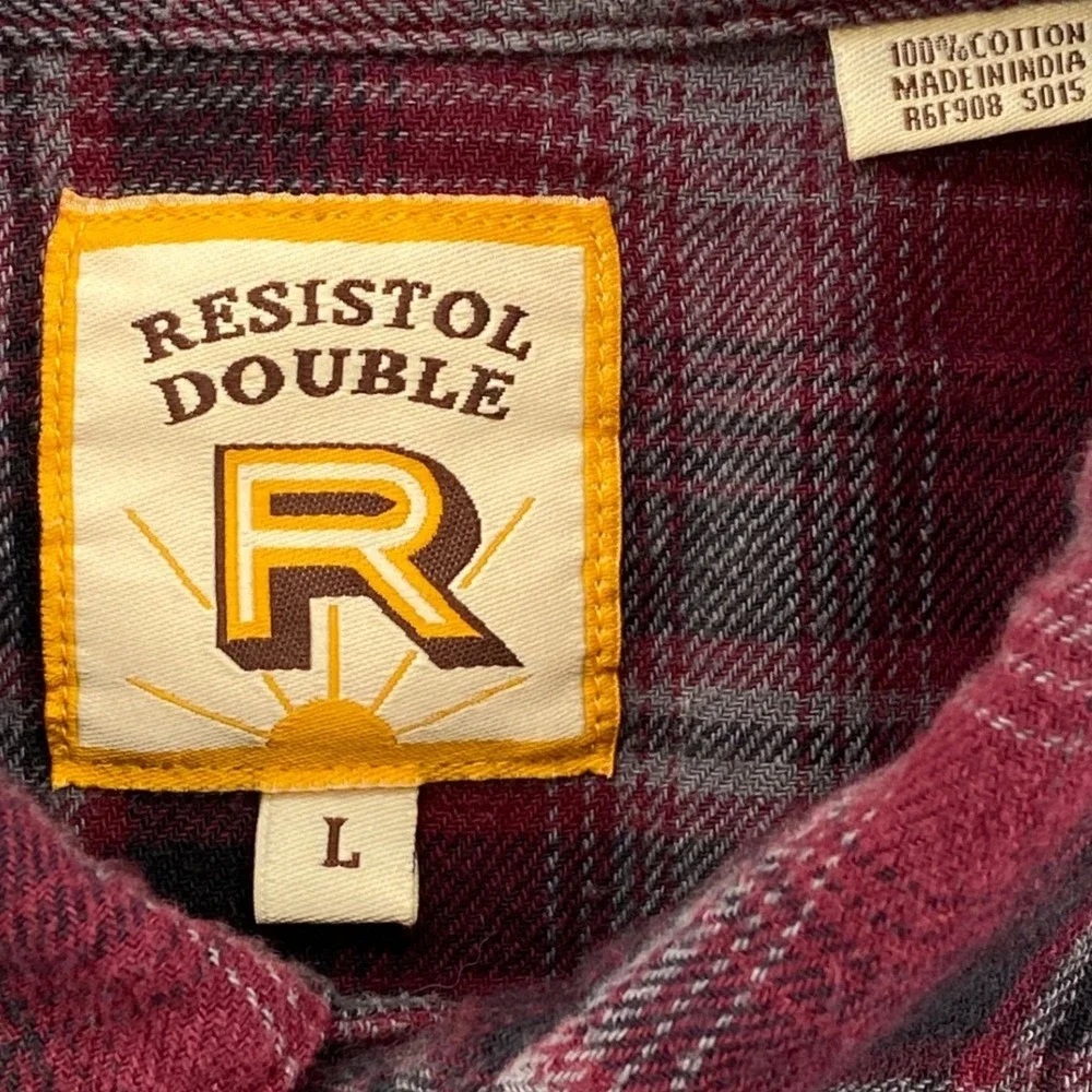 Resistol Double R Mens Large Red Plaid Western Pearl Snap Flannel Shirt R6F908
